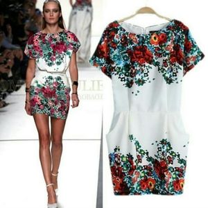 Just Cavalli Floral Mini Dress With Pockets M